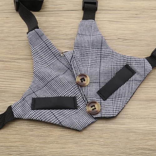 Image of 1 Set Rabbit Vest Harness Set Adjustable Harness Formal Wear Style for Bunny Rabbit Kitten Small Animal with Neck Circumference 18-23cm Chest Circumference 25-28cm (S)