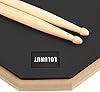 LOLUNUT Dumb Drum Practice Pad,2-sided Silent Practice Pad Soft Rubber Wooden Base Stand with Solid Wood Drum Sticks (8''-Black) #3