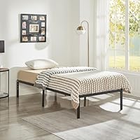 House Of Home Single Stylish Platform Metal Bed Frame with Strong Metal Slats, Easy Assembly, Under-Bed Storage, Modern Minimalist Bed Frame for Guest Rooms or Small Bedrooms