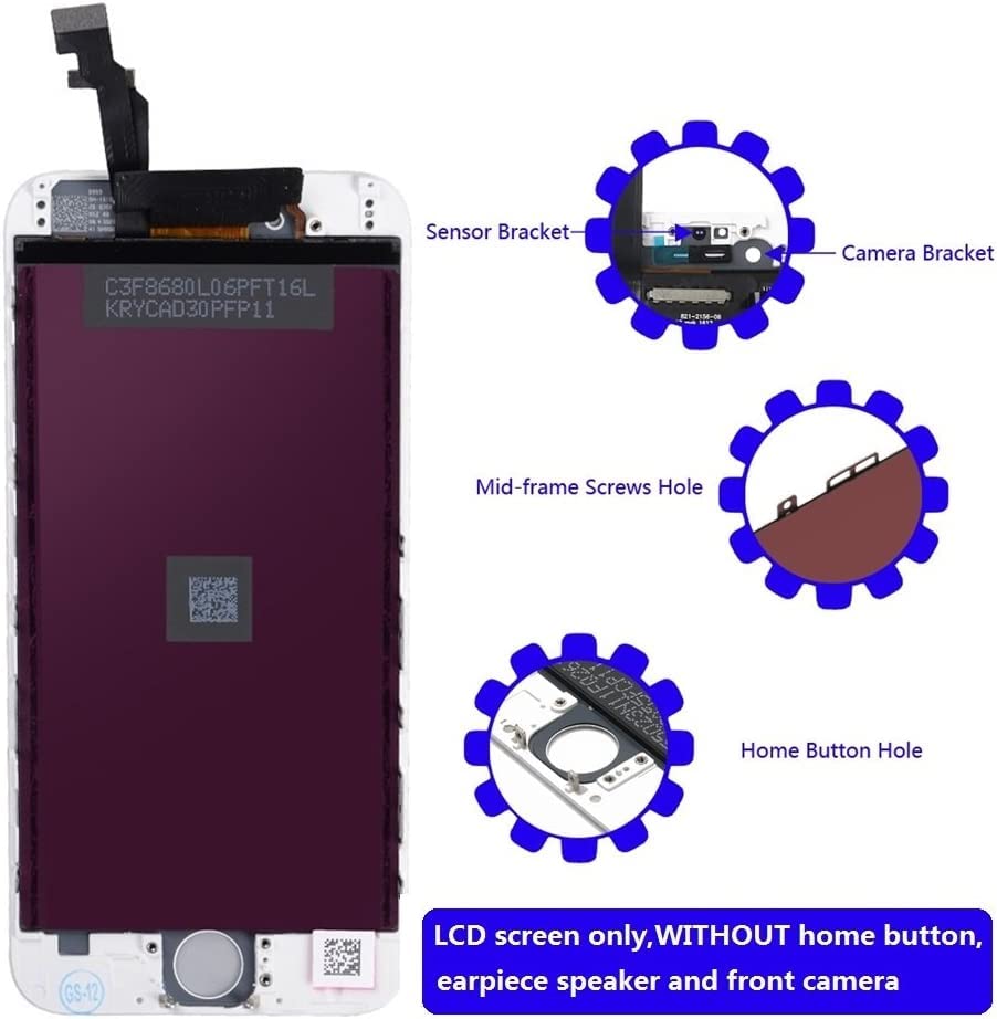 Écran LCD Complet Pour IPhone 6 Plus - Blanc - Châssis Avec Vitre Tactile Inclus