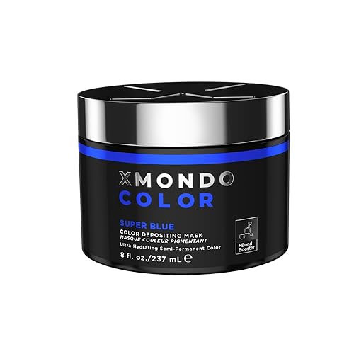 XMONDO Color Super Blue Mask – Semi-Permanent Blue Dye with Bond Booster & Hyaluronic Acid, 8 oz - Super Blue