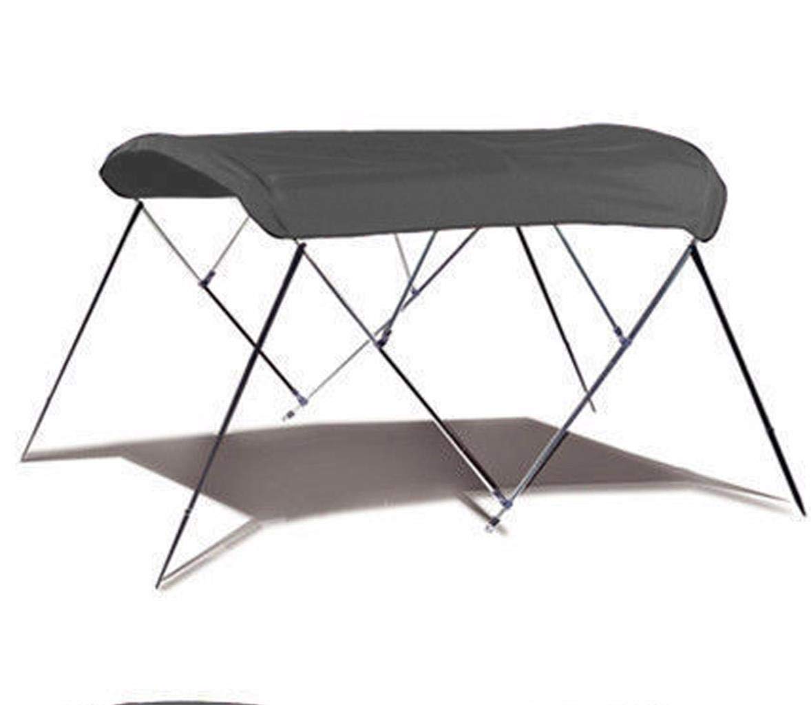 7.6 oz Charcoal Grey 4 Bow Round Tube Boat Bimini TOP Sunshade Compatible for Formula FASTECH 271 2001-2008