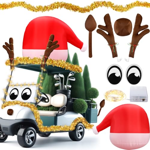 Seematn 9 Pcs Christmas Parade Golf Cart Kit