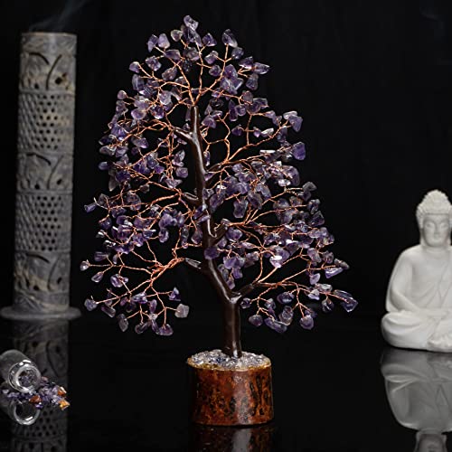Image of Crocon Amethyst Crystals Tree, Birthday Gifts for Women & Men, 10-12 inch | Purple House Decor for Shelf Healing Crystals, Spiritual Gift Purple Decor, House Warming Gifts New Home, Gift for Mom Sister