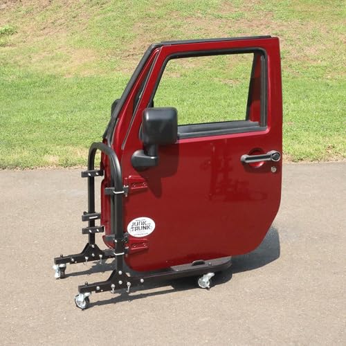 Image of EZ4X4 2-Door Black Rolling Storage Cart Foldable Rack fits JL JK TJ YJ Patented