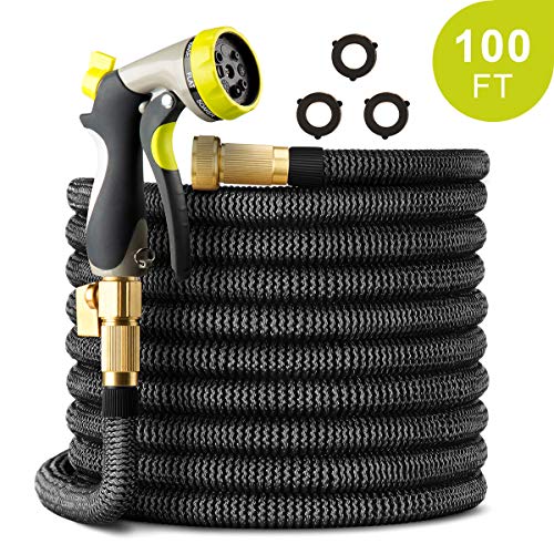 PAMAPIC 100 FT Expandable Garden Hose, Lightweight Durable Flexible Water Hose with 3/4