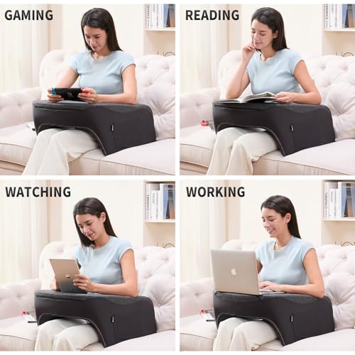 Image of cooloo8 Reading Pillow, Lap Desk, Laptop Pillow for Lap, Large Gaming Pillow for Reading, Working, Gaming or Sitting in Bed Floor Couch(Dark Grey)