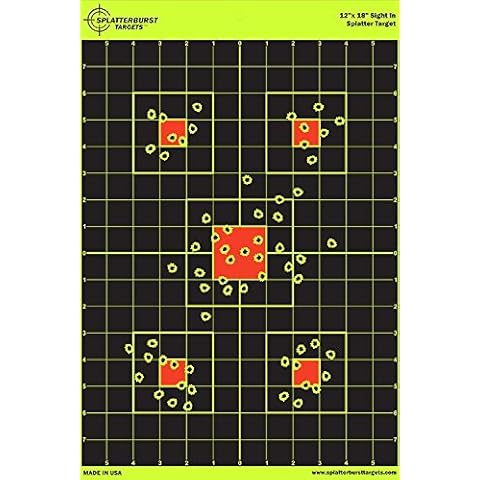 10 Pack - 12â€x18â€ Sight In Splatterburst Target - Instantly See Your Shots Burst Bright Florescent Yellow Upon Impact Cover