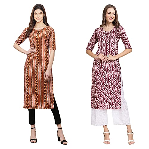 Image of Pinkmint Women's Crepe Floral Regular Kurta