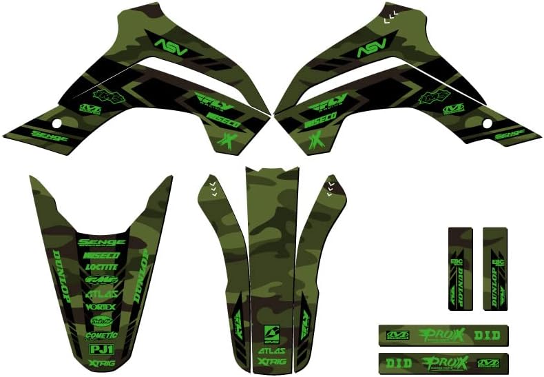2021-2025 KLX 140 RF Apache Grey Senge Graphics Complete Kit Compatible with Kawasaki