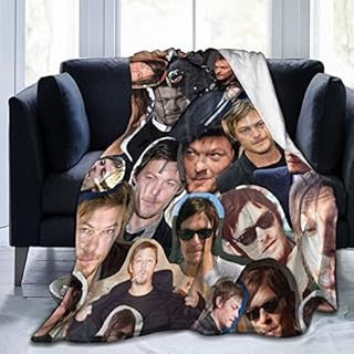 N A Norman Reedus Blanket Daryl Dixon 3D Print Lamb Blanket Plush Blanket Bedding Decor Blanket for Living Room Bedroom Dorm Decor 50x40 inch
