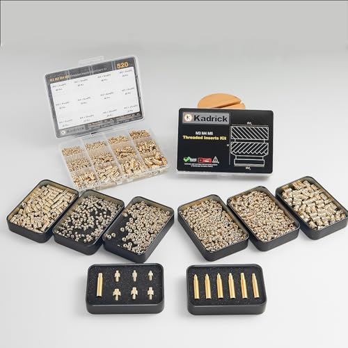 Image of Kadrick 200Pcs M3 Threaded Inserts for 3D Printing Components,M3*H4*D4.5 Metric Brass Knurled Nuts, Insert by Heat into Plastic Parts