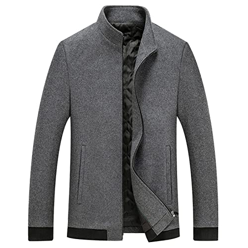 Veste chaude à capuche homme en laine et flanelle premium grise M
