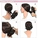 REOU Short Mess Curly Dish Bun Hair Extension Scrunchy Bun Chignon Buns Ponytail Hair Pieces for Women Easy Stretch Hair Combs Clip in Ponytail Extension (12#LBR)