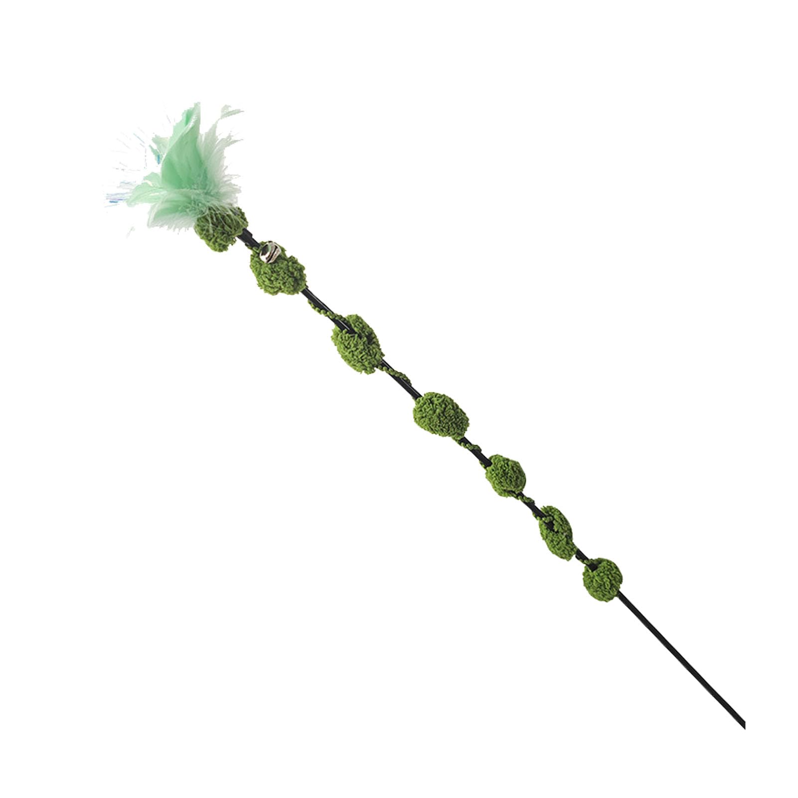 Baguette pour chat en plumes TITA-DONG vert jouet teaser résistant