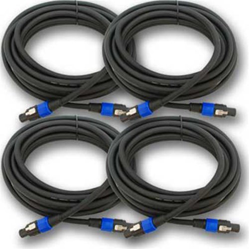 Seismic Audio - F12S25 (Pack Of 4) - 25 Foot Speakon To Speakon Pa/Dj Speaker Cable - 4 Conductor - 12 Guage #TOP8