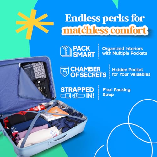 Image of American Tourister Ivy 2.0 | Medium Size Check-in Trolley Bag (68 cm) | 360 8 Wheel Travel Luggage | Hard Case Polypropylene (PP) Suitcase | Combination Lock | Blue Frog