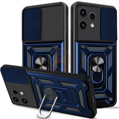 Image of Armor Bumper Back Cover Case for Nothing Phone 3A Lite 5G Rotating Camera Cover, Ring Holder & Kickstand | Heavy Duty & 360 Degree Protection Nothing Phone 3A Lite 5G Back Cover (Blue)
