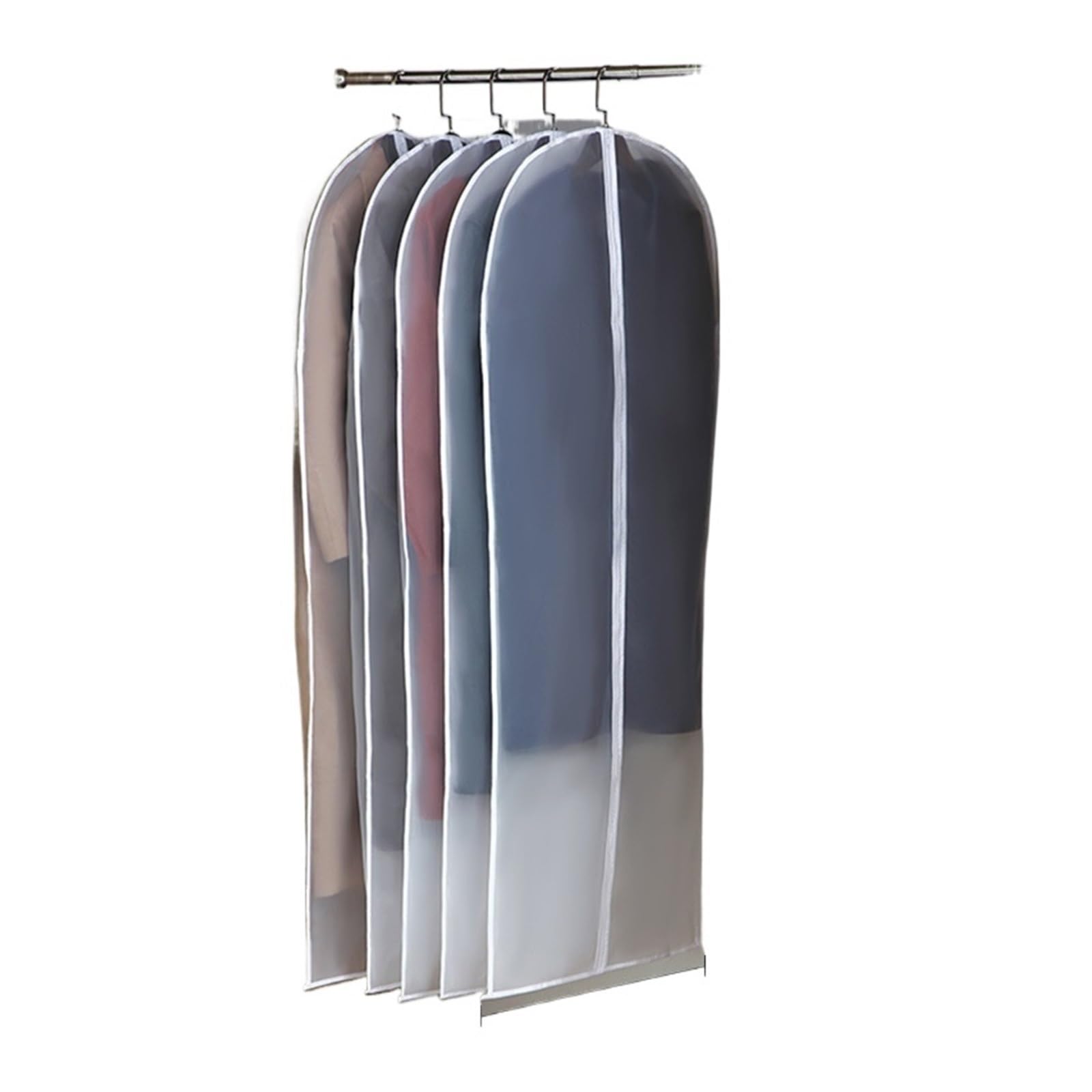 clothes dust bag Clothes Hanging Dust Cover Wedding Dress Suit Coat Storage Bag Transparent Fully Enclosed With Zipper for home(60X140CM,4PCS)