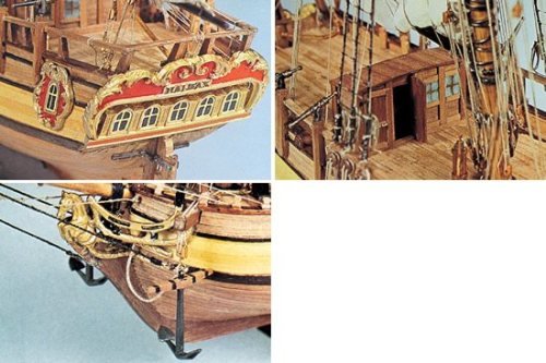 Mamoli - Zestaw modelowy barca HALIFAX Drewniany model statku - DUS_MV37