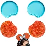 Cotsdan 1 Pair Large Round Mouse Ears Resin Mold for Headband Shiny Glossy Hair Clips Sequin Silicone Mold 3.62x3.26in DIY Hair Decorative Barrettes Resin Casting Mold for Women Girls Princess Cosplay