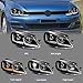 LONGDING Headlights Assembly Compatible with VW Golf 7 MK7 TSI TDI 2014-2017,Silver Inner Headlamp w/Sequential