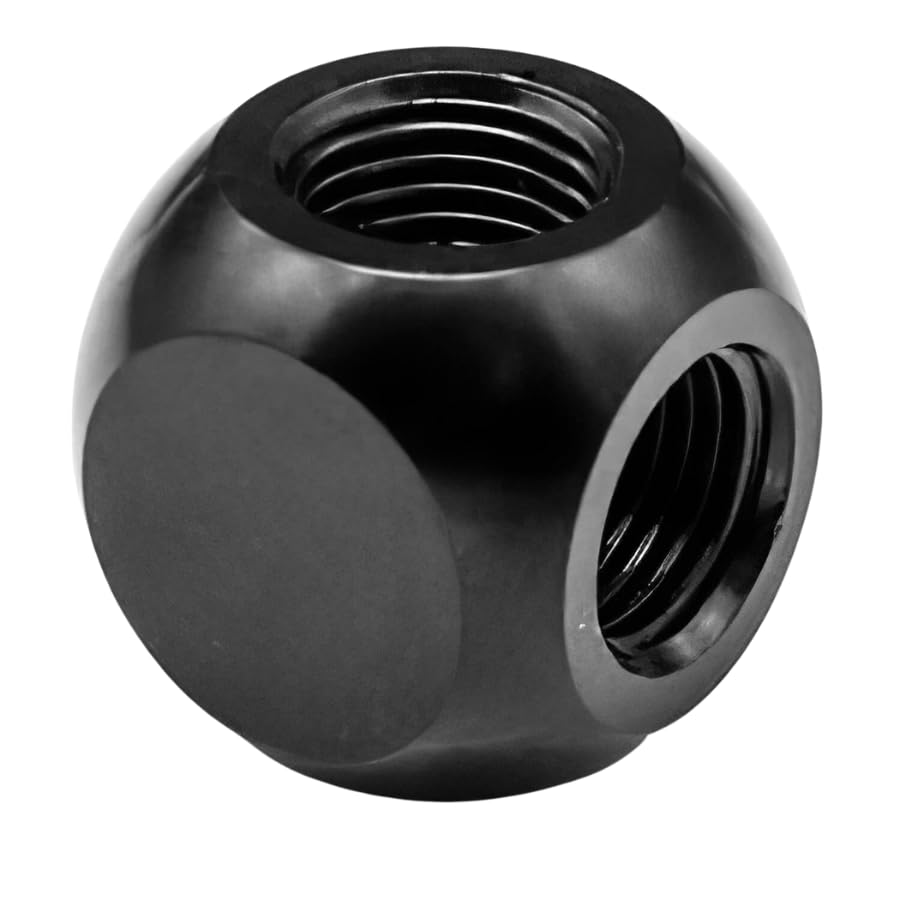 Image of Dracaena.io 2 Pack G1 /4 inch Thread, 3-Way Ball Fitting Extender or Connector for the Computer Water Cooling System, Durable Brass /Copper Material, Black