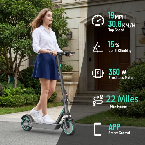 Image of 350W /500W Adult Electric Scooter, 8.5 inch /10 inch Solid Tires, 36V 7.8AH-15AH Battery, UP to 19-25MPH, 20-31 Miles Range, Foldable Lightweight E-Scooter, Dual Brakes, App Control, Max Load 265 LBS