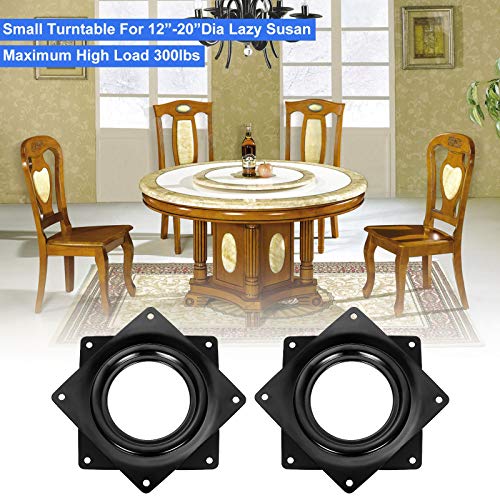 Akolafe 12Pack Black Lazy Susan Turntable Bearings 4”Square Rotating Plate 300Lbs Capacity 5/16”Thick Swivel Plate For Diy Lazy Susan Project Storage Organizer Rack Cake Decorating Sculpture Displays #TOP3