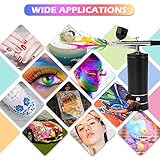 Ykall Airbrush Kit with Compressor, Rechargeable Cordless Non-Clogging High-Pressure Air Brush Set with 0.3mm Nozzle and Cleaning Brush Set for Nail Art, Makeup, Painting, Cake Decor (Black) - Image 7