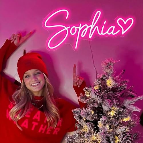 Custom Neon Signs, Customizable Neon Sign for Wall Decor, Large Personalized LED Neon Light for Wedding Business Logo Salon Bar Party Birthday Christmas Gift, Neon Name Sign for Teens, Kids, Boys, Girls