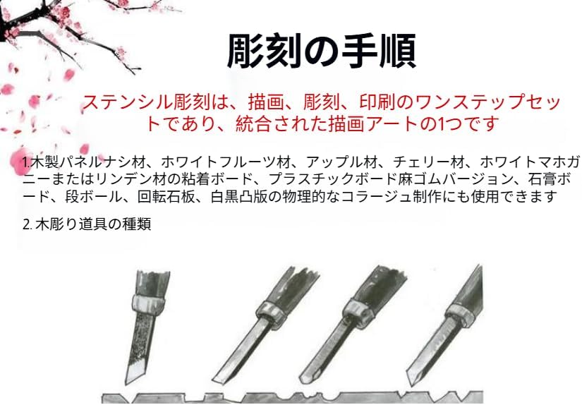 [Bebemax]プロ用彫刻刀セット 全5種刃先 超精密加工 防滑グリップ 木彫り/版画制作 小学生女児向け 安全キャップ付 収納吊