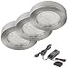 Produktbild SSC-LUXon 3er Set LED Unterbau-Leuchte Edelstahl gebürstet rund, 2W warm-weiß, Ø65mm inkl.Trafo und 6-fach Verteiler