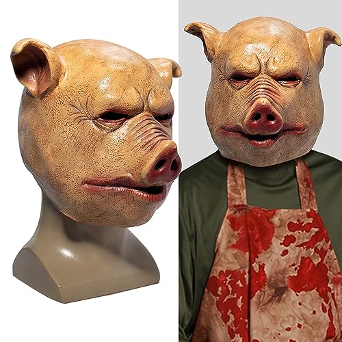 XehCaol Masque de porc Saw Pig - Masque d'horreur d'Halloween - Costume de cosplay - Accessoires en latex (style B) – vue 4