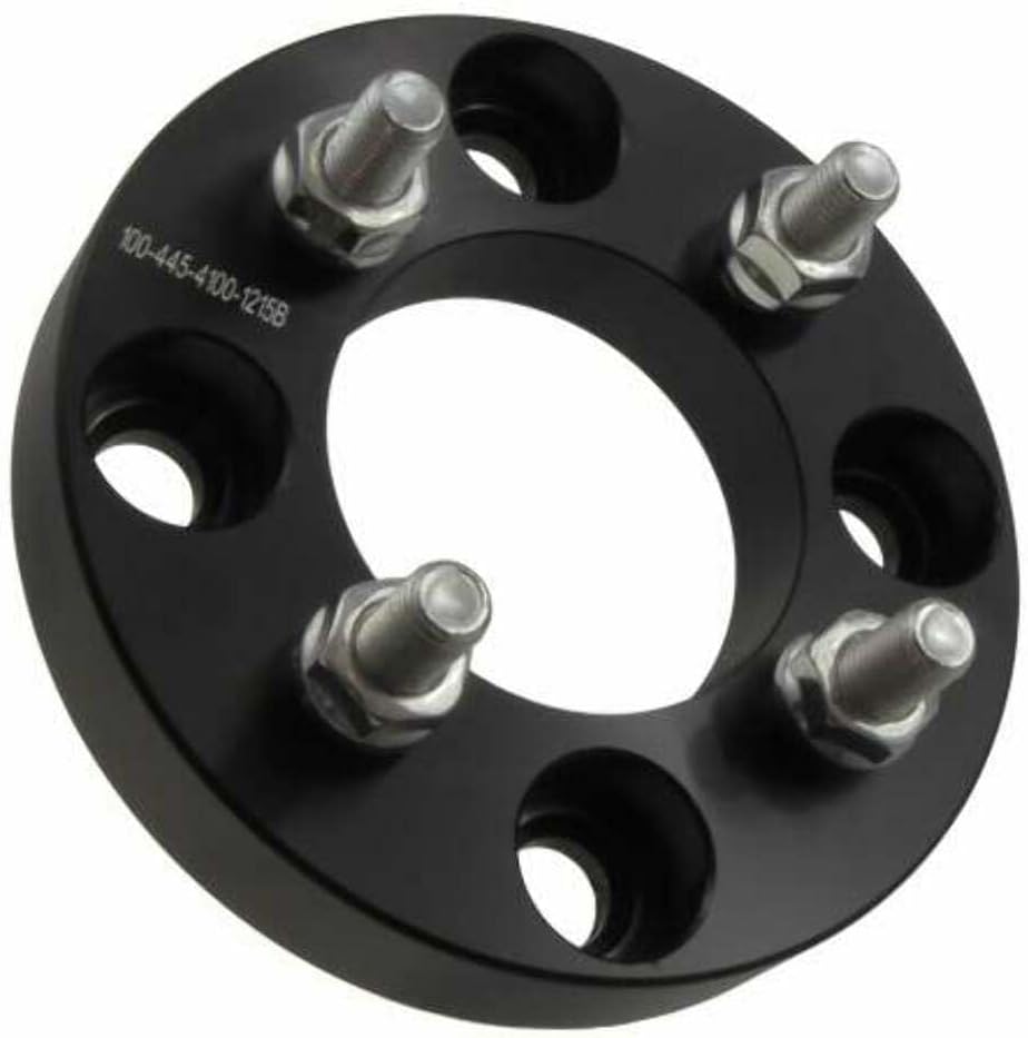 1" 4x4.5 to 4x100 Wheel Adapters - Change Bolt Pattern, Convert 4x114.3 to 4x100-1 Inch (25mm), 12x1.5 Studs - Pair of 2 - Black