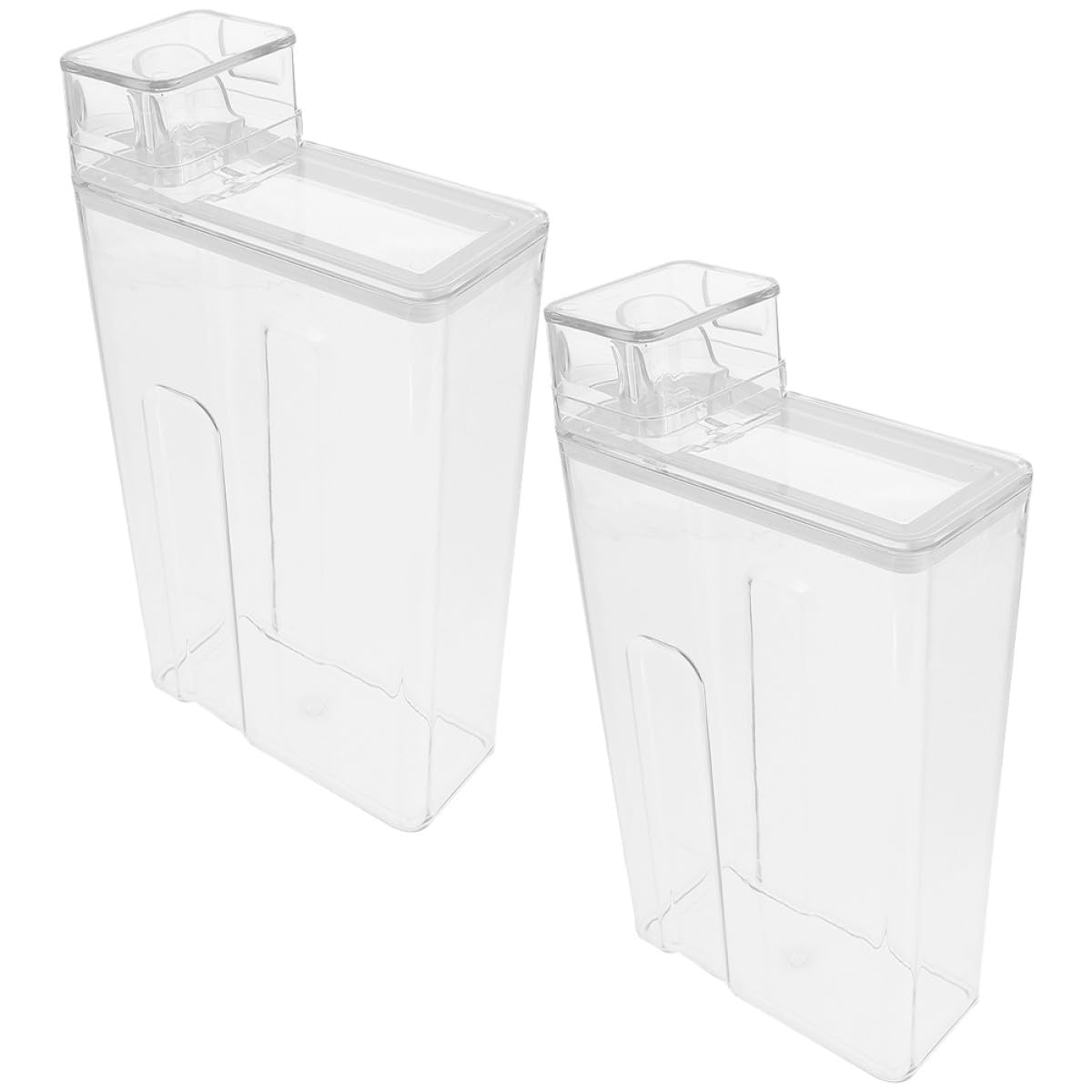 Genérico Dispensador de Detergente para Ropa 2 Piezas, Contenedor Transparente de Almacenamiento Grande, Botella Rellenable para Detergente y Loción, Práctico Cubo Multiusos para
