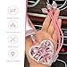 Foelony 3-in-1 Car Retractable Multi Charging Cable, Rhinestone Heart Data Sync & Fast Charger with Lightning/Micro/Type-C USB Connectors for Most Phones (Pink)
