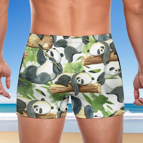 Maillot de bain short imprimé panda noir et blanc extensible - 3