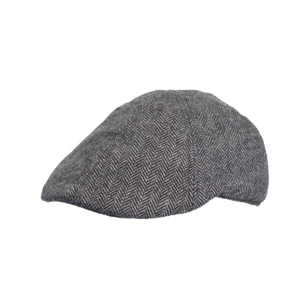 Walker And Hawkes Unisex Grey - Wool 6-Panel Barney Duckbill Cap - Herringbone - Medium (58Cm)