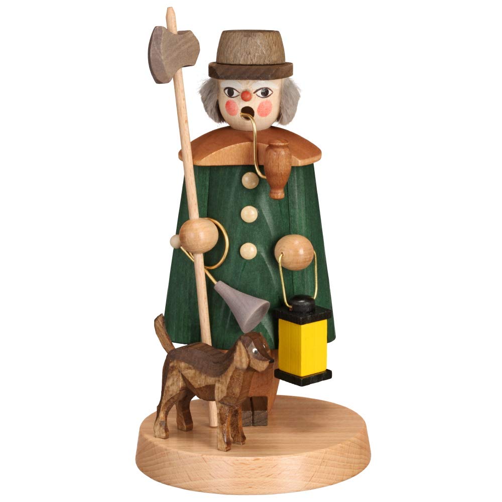Figurine d'encens gardien de nuit avec chien vert Rudolphs Schatzkiste haut 19 cm