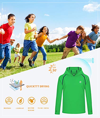 Kid’s UV Rash Guard Long Sleeve Hoodie T shirts Size 10 Casual Running Gym - image 6