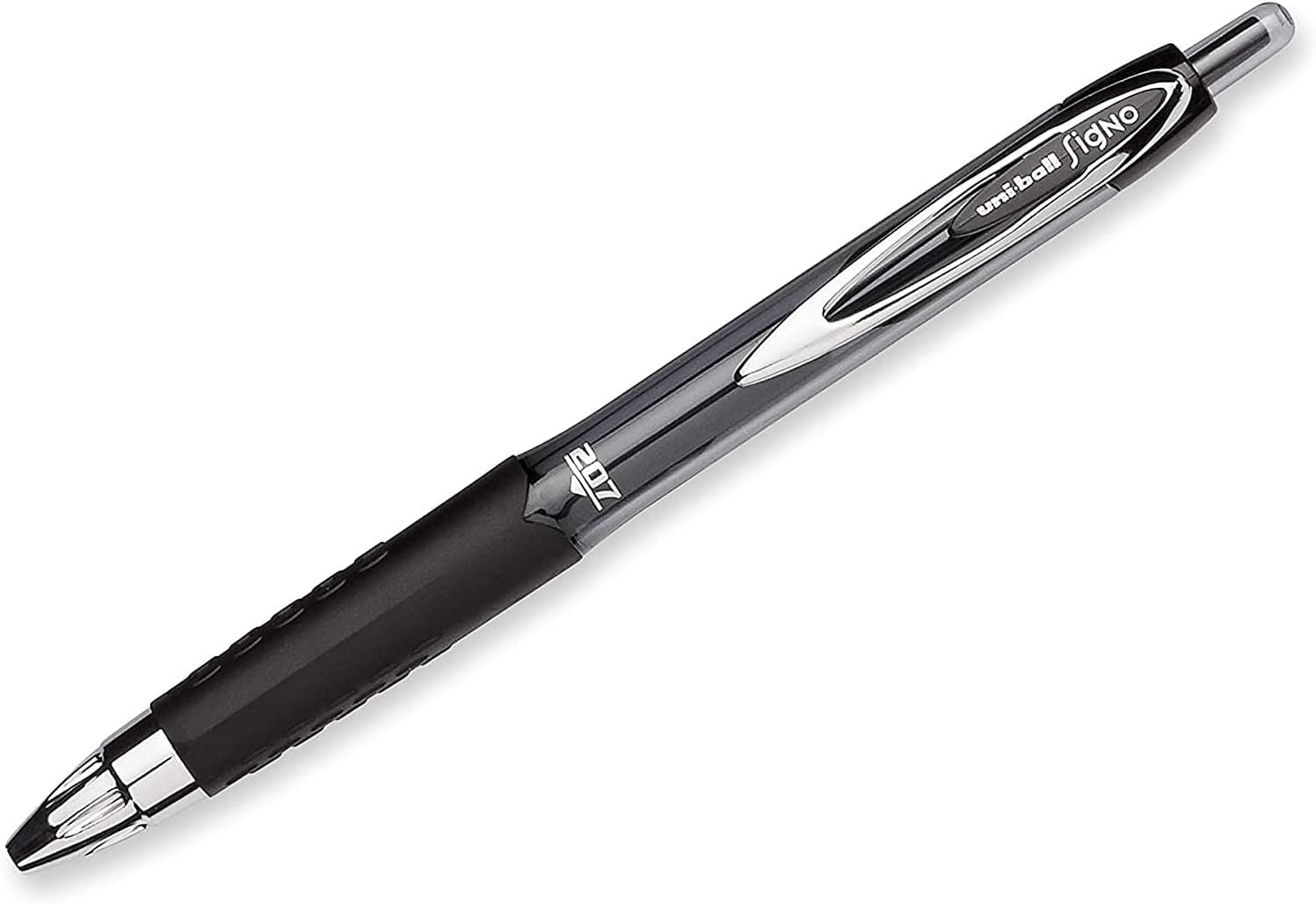 Uni-Ball Signo 207 Retractable Fraud Prevention Gel Pens, Bold Point 1.0mm, Black and Blue Ink, 12 Pack (8 Black, 4 Blue)