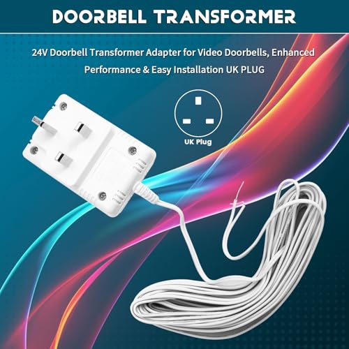 Adaptateur sonnette vidéo transformateur 24V alimentation continue prise UK - 8