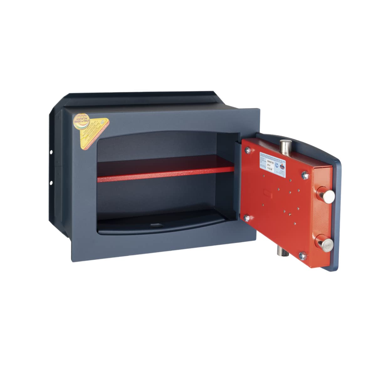 Technomax, Cassaforte a muro, Serie Gold Key modello GK/4, apertura con chiave a doppia mappa, Dimensioni mm. 270 (H) x 390 (L) x 200 (P)