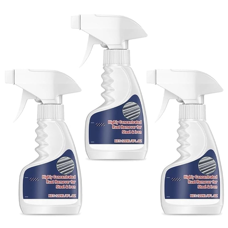 fuiznox Zombie Rust Remover Spray Heavy-Duty Metal Rust Remover Power that Restores and Protects Highly Concentrated Rust Remover for Steel Copper Stainless Steel (3 pcs (360 ml))