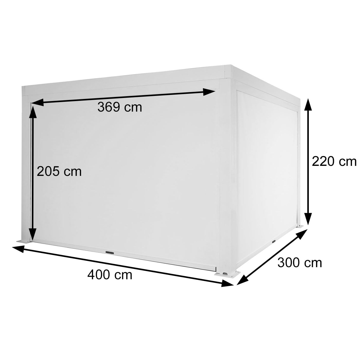 Mendler Pergola HWC-L46 mit Seitenwand Alu 3x4m - anthrazit