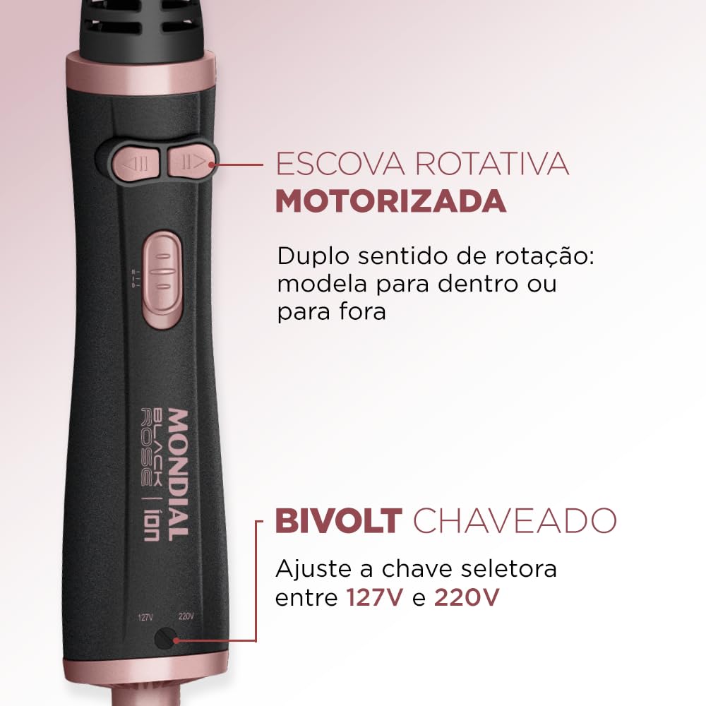 Escova Rotativa, Mondial, Preto/Golden Rose, 1200W, Bivolt – ERB-01 em promoção! Veja a oferta e mais achadinhos de Cabelos 3 Hoje é o melhor dia para comprar Escova Rotativa, Mondial, Preto/Golden Rose, 1200W, Bivolt – ERB-01 com aquele preço maroto! Promoção! Aproveite a oferta! 3