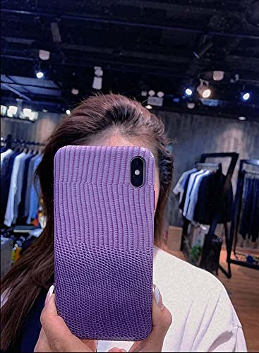 Coque violette iPhone 12 Pro Max en cuir de vache gaufré