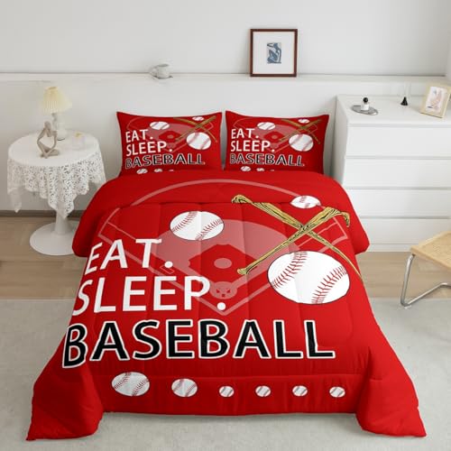 Image of Feelyou Baseball Bedding Set Full Size for Kids Teens