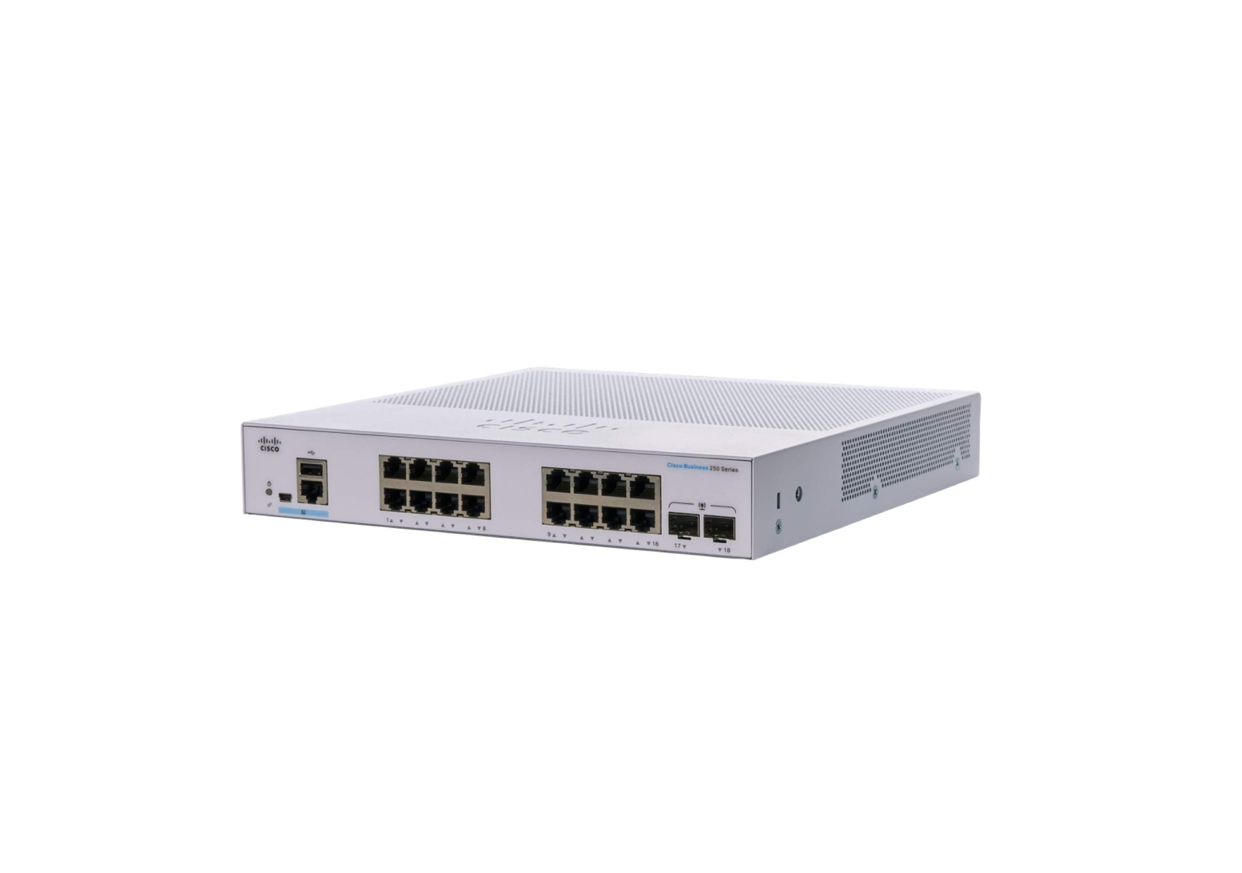 Cisco Commutateur Intelligent Business CBS250-16T-2G | 16 Ports GE | SFP 2x1G | Garantie limitée à Vie